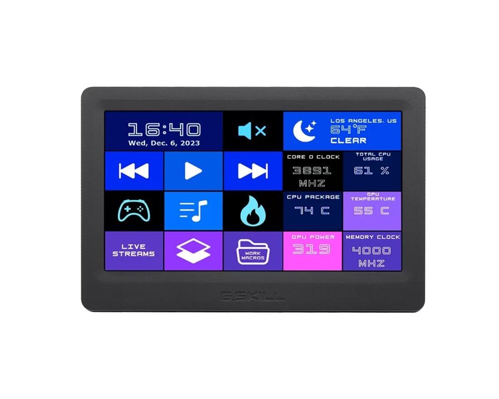 Геймърски аксесоари Команден панел G.SKILL WigiDash, 7", USB 3