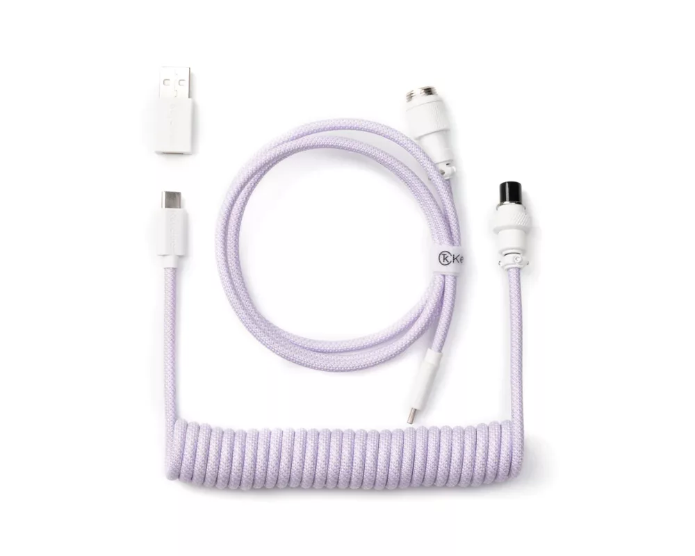 Геймърски аксесоари Кабел за клавиатура Keychron Coiled Aviator Light Purple 2