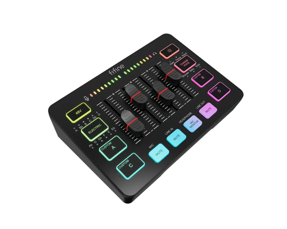 Геймърски аксесоари Аудио Миксер FIFINE SC3 RGB Audio Interface - Black 4