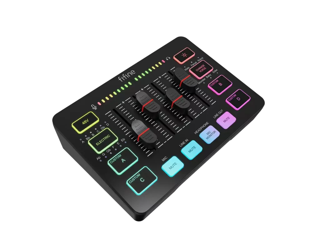 Геймърски аксесоари Аудио Миксер FIFINE SC3 RGB Audio Interface - Black 4