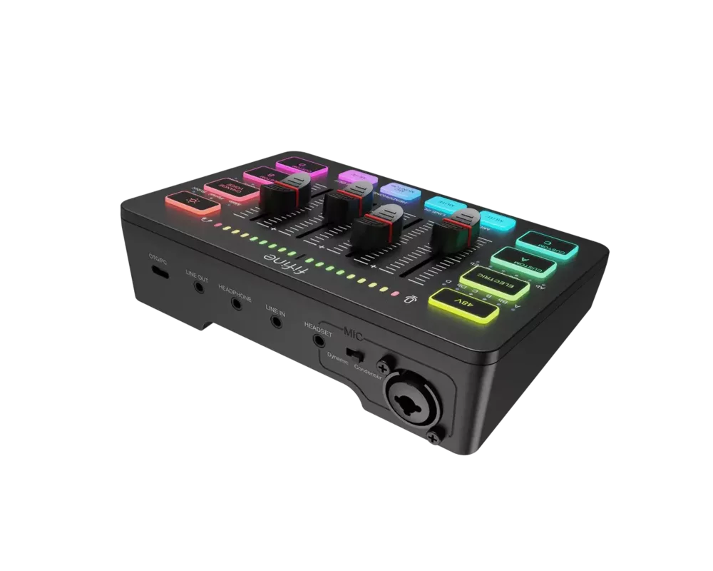 Геймърски аксесоари Аудио Миксер FIFINE SC3 RGB Audio Interface - Black 5