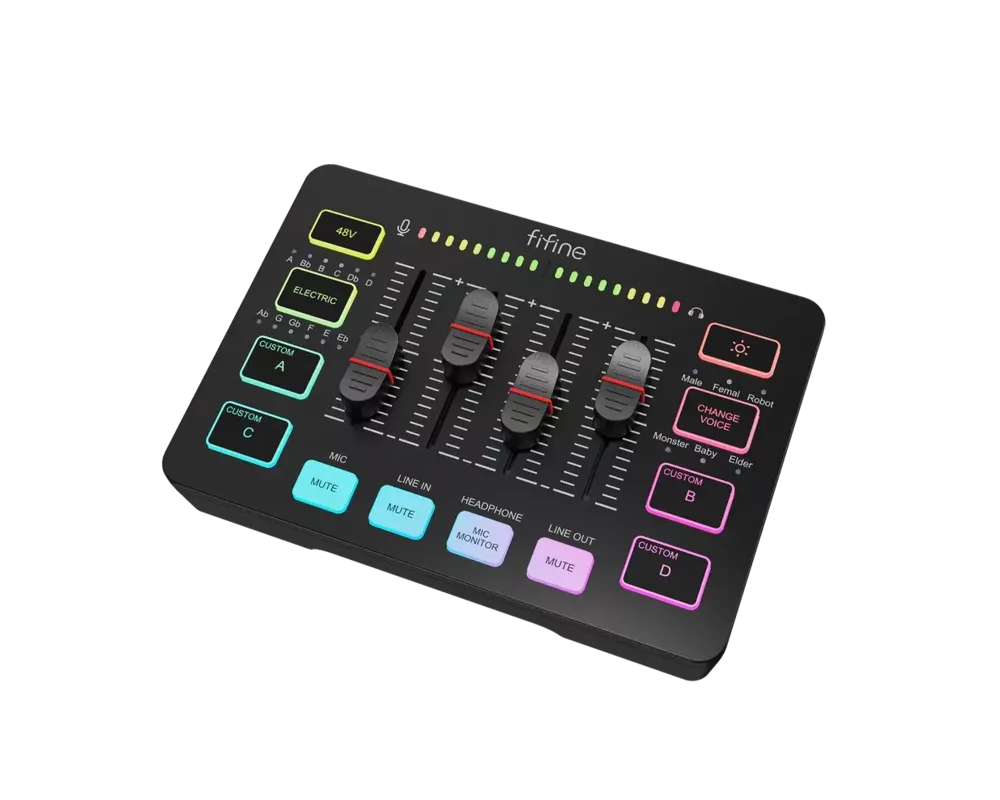 Геймърски аксесоари Аудио Миксер FIFINE SC3 RGB Audio Interface - Black 3