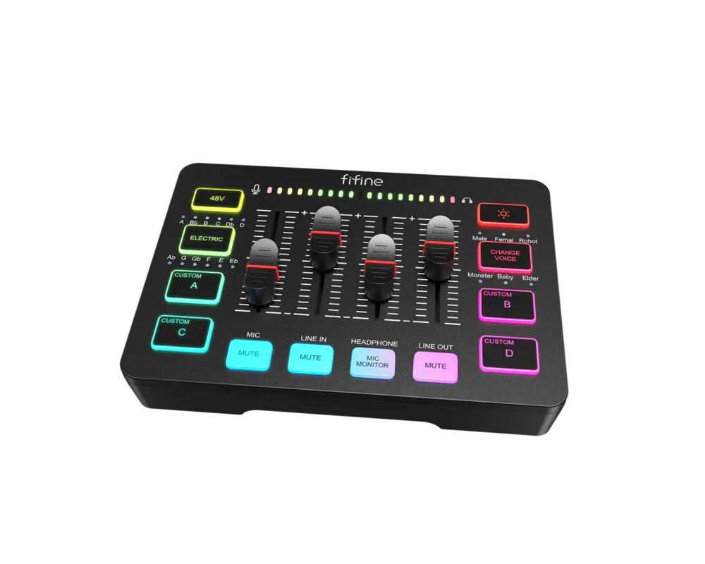 Геймърски аксесоари Аудио Миксер FIFINE SC3 RGB Audio Interface - Black 2