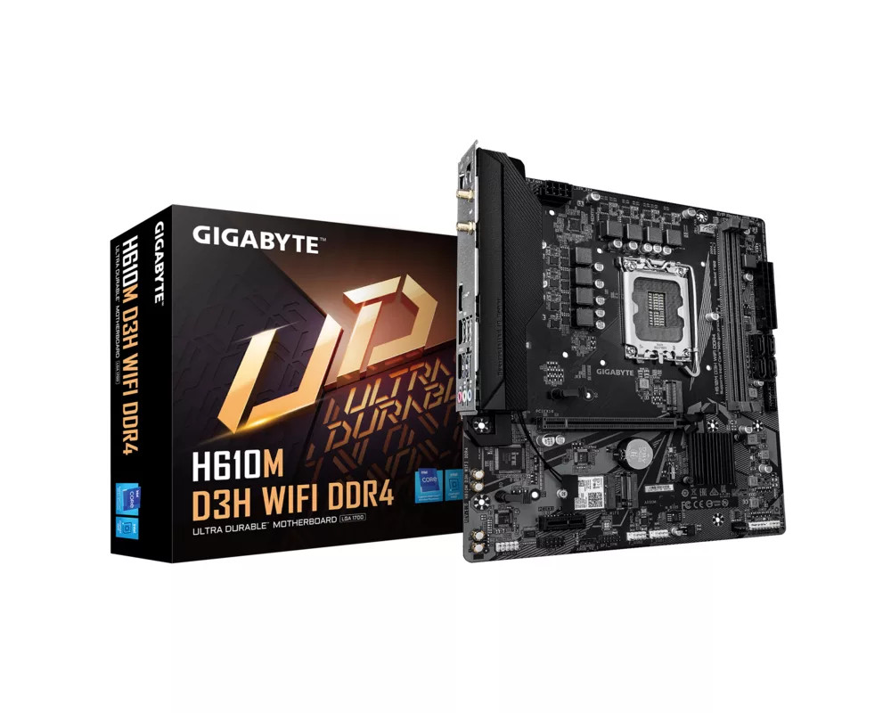 Дънна платка GIGABYTE H610M D3H WIFI DDR4, socket 1700, Micro ATX 4