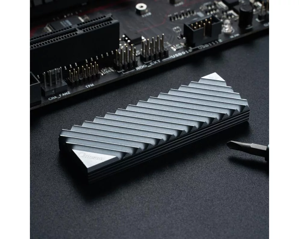 Аксесоар за съхранение Пасивен охладител Jonsbo M.2 SSD, оребрен, Сив 10