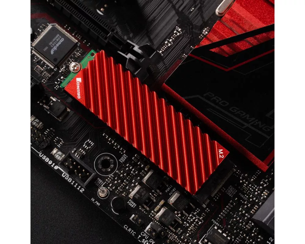 Аксесоар за съхранение Пасивен охладител Jonsbo M.2 SSD, оребрен, Червен 8