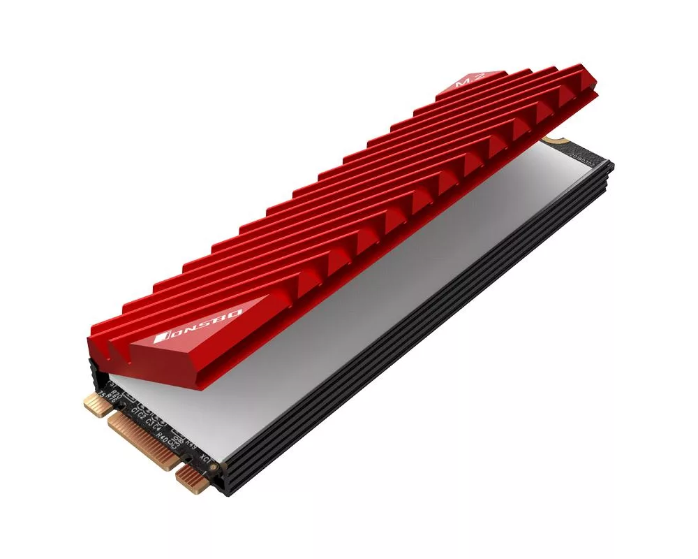 Аксесоар за съхранение Пасивен охладител Jonsbo M.2 SSD, оребрен, Червен 5