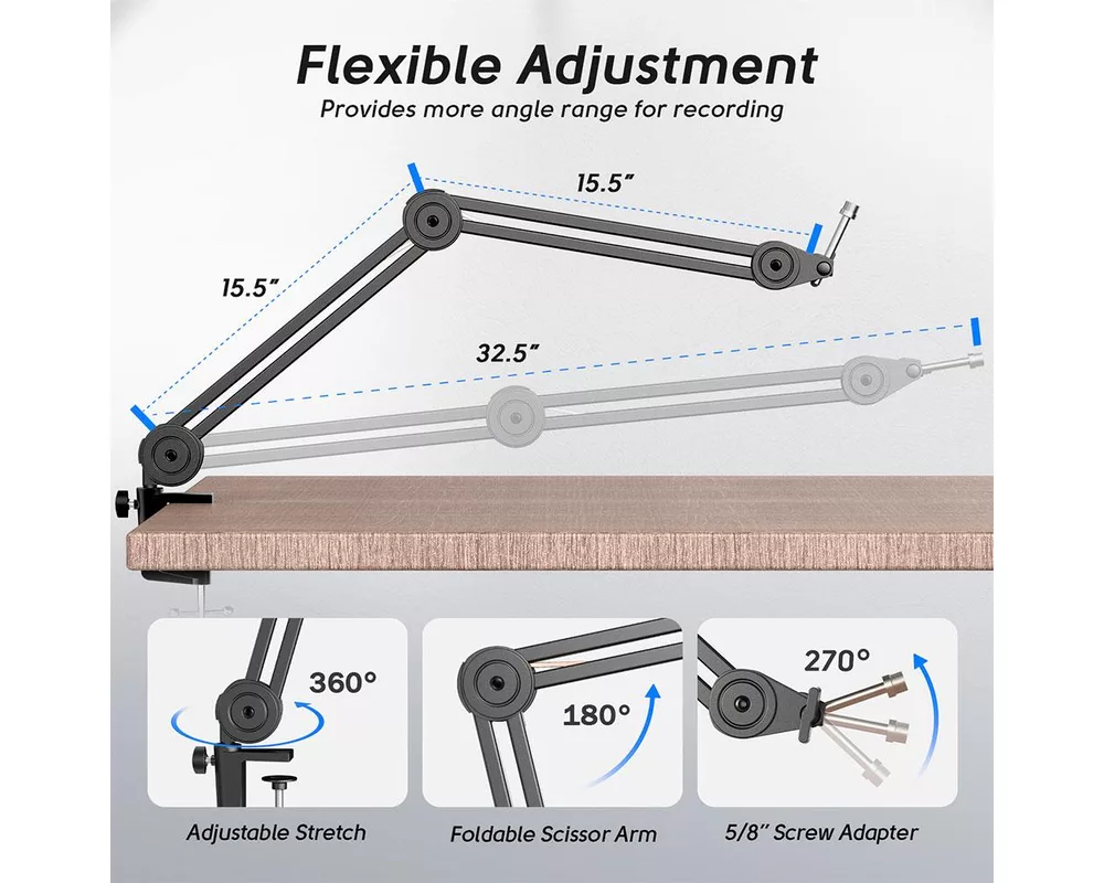 Стойка за микрофон FIFINE BM63 Super Steady Boom Arm 2