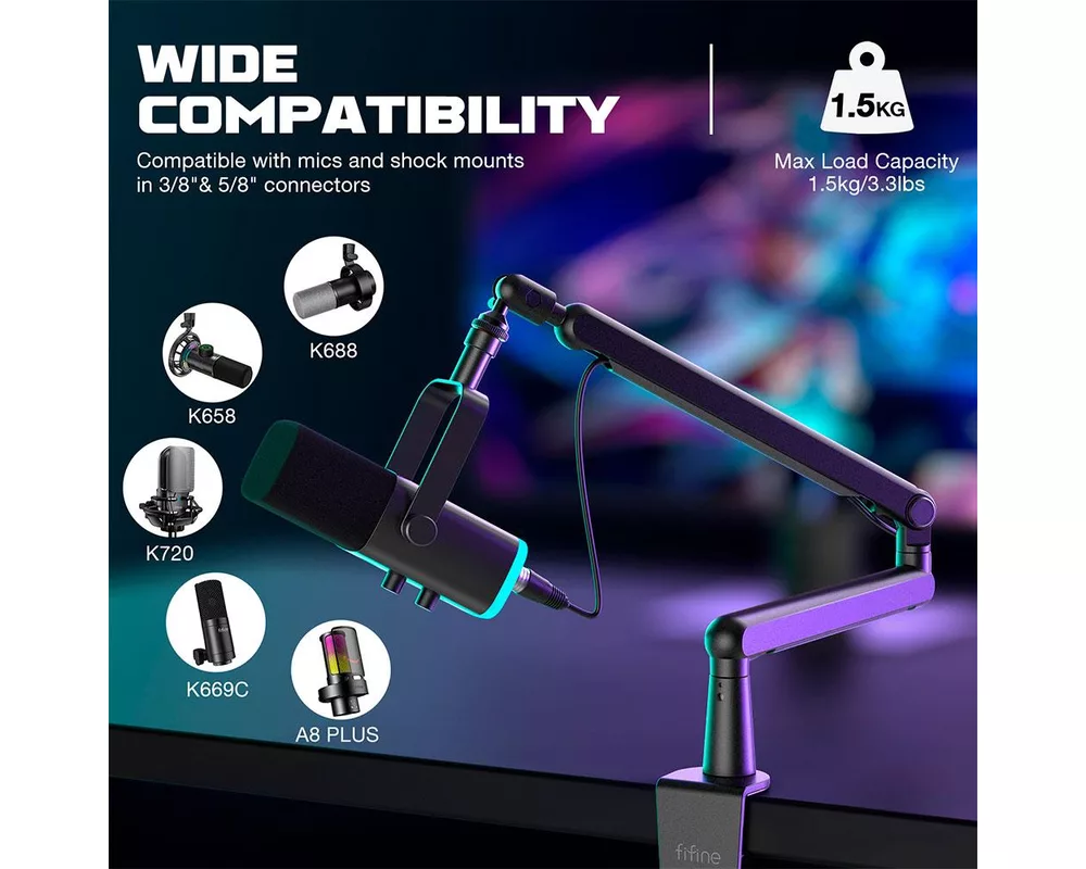 Стойка за микрофон FIFINE BM88 High End Boom Arm Stand 6