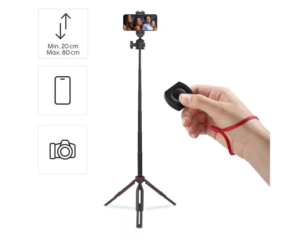 Фото и видео аксесоари HAMA Трипод “Solid 80 Ball” за смартфони, Bluetooth дистанционно за снимки, макс. 80 см. 19
