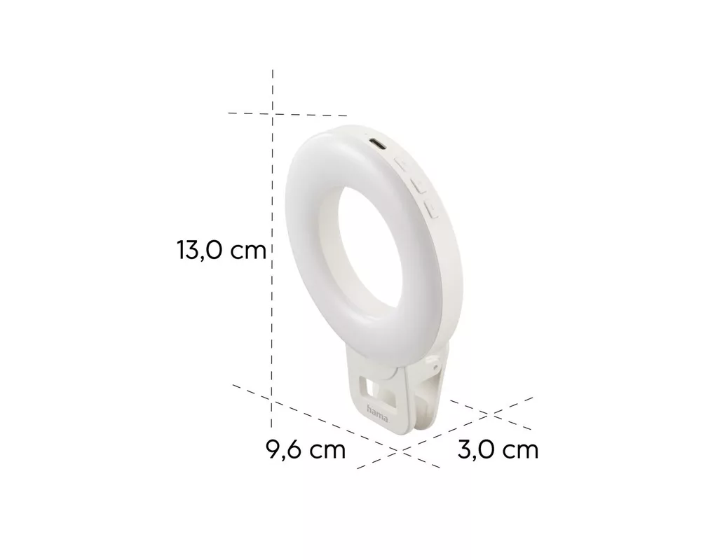 Осветително тяло Hama LED Ринг Лампа "ToGo", 3 режима, презареждаема, USB-C 15