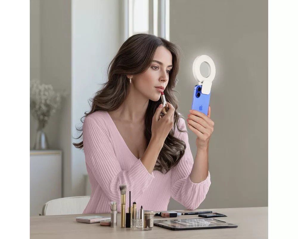 Осветително тяло Hama LED Ринг Лампа "ToGo", 3 режима, презареждаема, USB-C 18