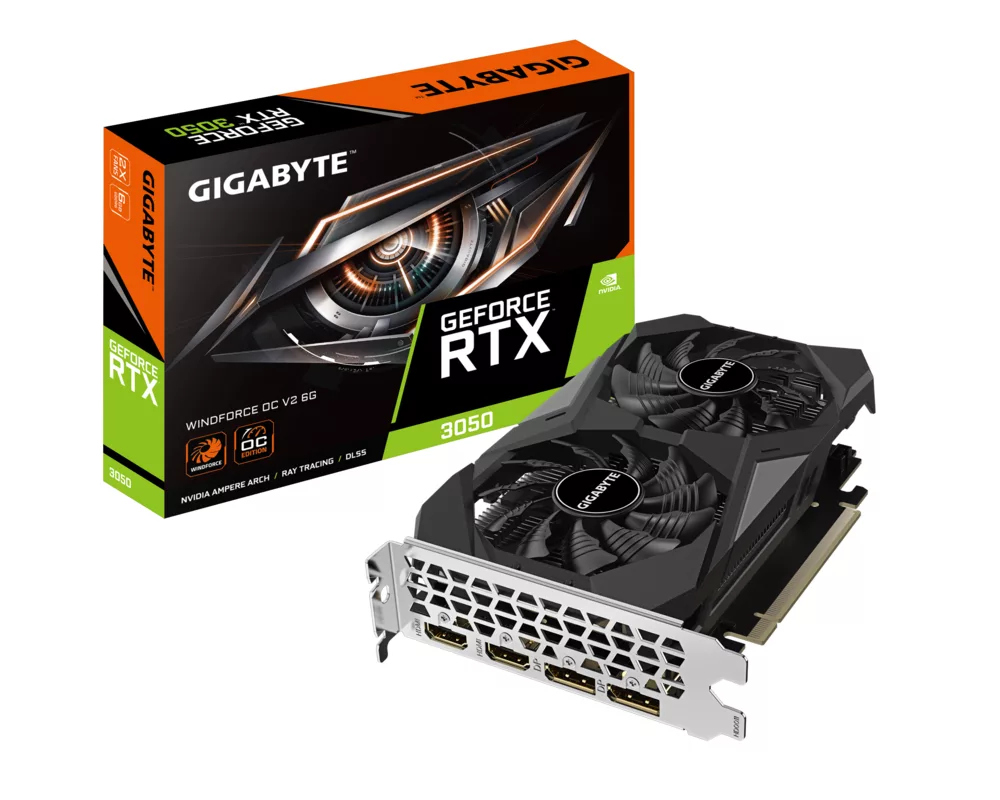 Видеокарта GIGABYTE RTX 3050 WINDFORCE OC V2 6GB GDDR6 7