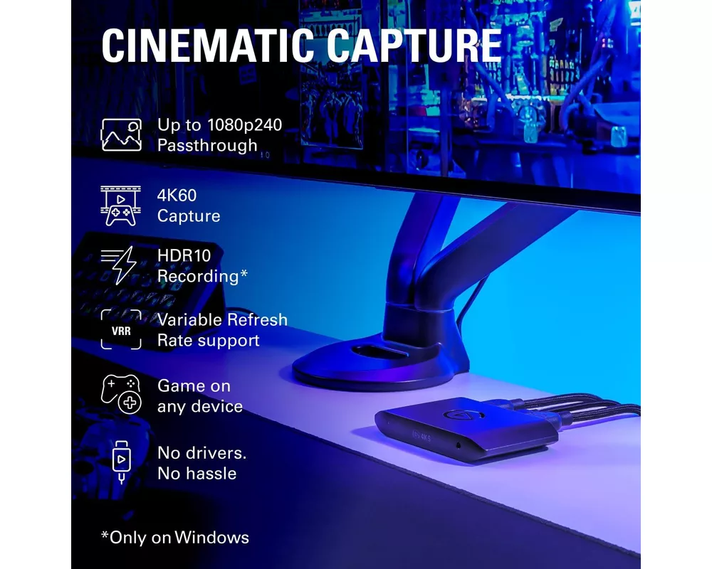 TV тунер/видео устройство Външен кепчър ELGATO 4K S HDR10, VRR, USB-C 2