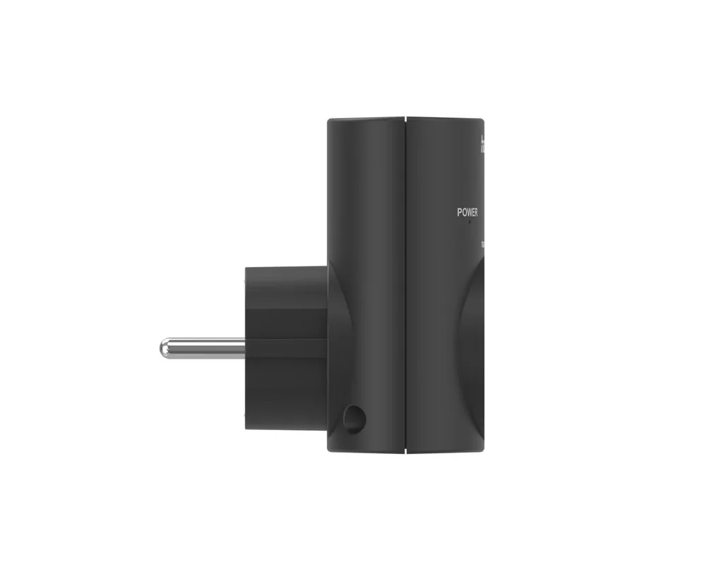 Разклонител HAMA Контакт с вградена защита от пренапрежение, черен 3