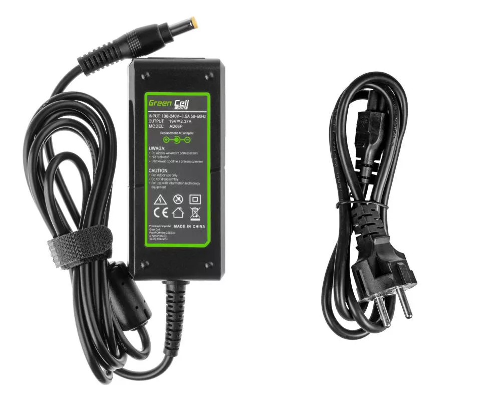 Зарядно Захранване за лаптоп  GREEN CELL, PRO Charger / AC Adapter 19V 2.37A 45W for Acer  5,5mm- 1,7mm 4