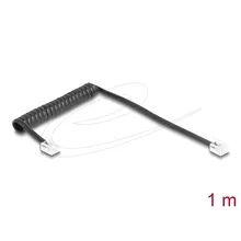  Delock Телефонен кабел спирален кабел RJ11 plug -RJ11 plug , черен 1 м 900892 DELOCK-90201 на топ цена - PIC.bg