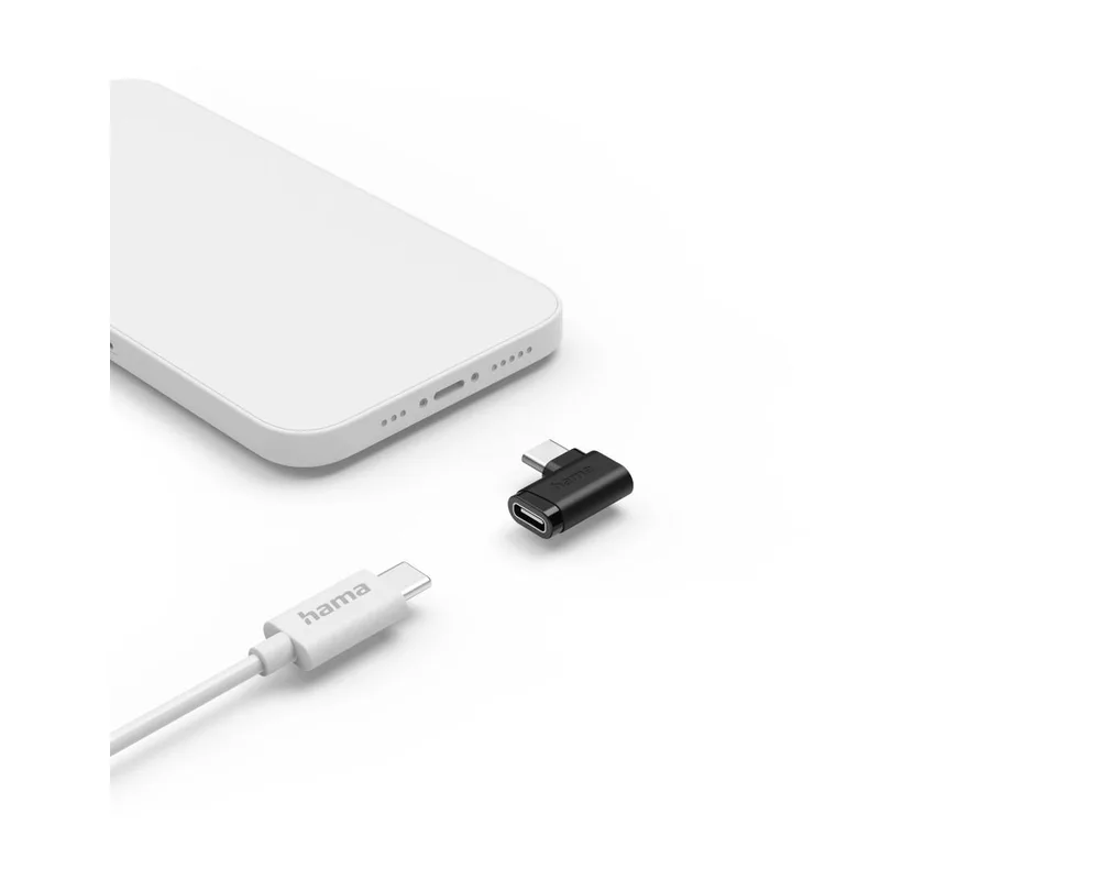 Адаптери HAMA Адаптер 90°C USB-C, USB 3.2 Gen2, 10 Gbit/s, 5 A, 240 W, комплект от 2 8