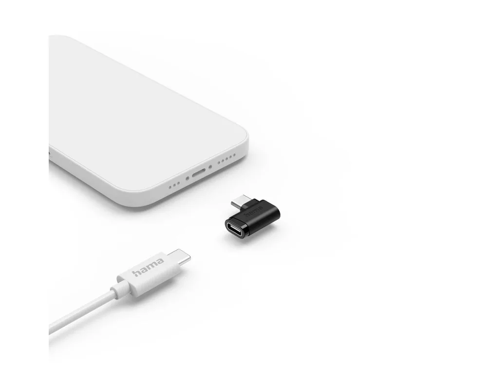 Адаптери HAMA Адаптер 90°C USB-C, USB 3.2 Gen2, 10 Gbit/s, 5 A, 240 W, комплект от 2 4