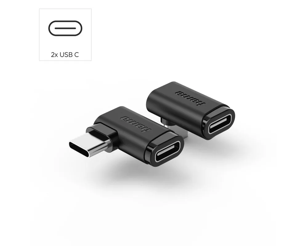 Адаптери HAMA Адаптер 90°C USB-C, USB 3.2 Gen2, 10 Gbit/s, 5 A, 240 W, комплект от 2 7