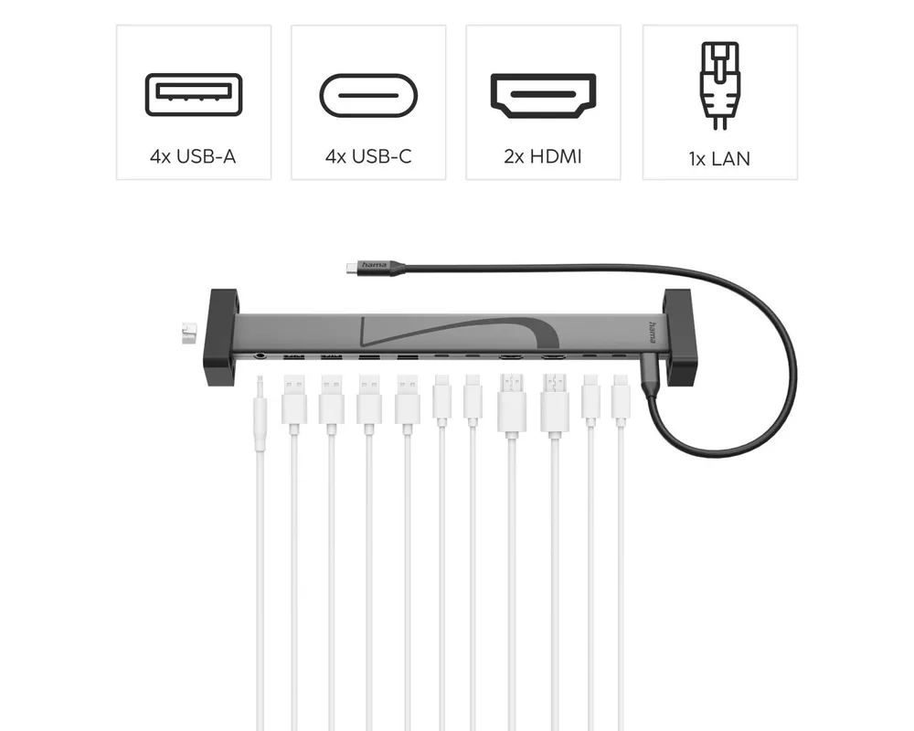 Докинг станция HAMA Докинг станция "Connect2Office Work" USB-C, 12 порта 9