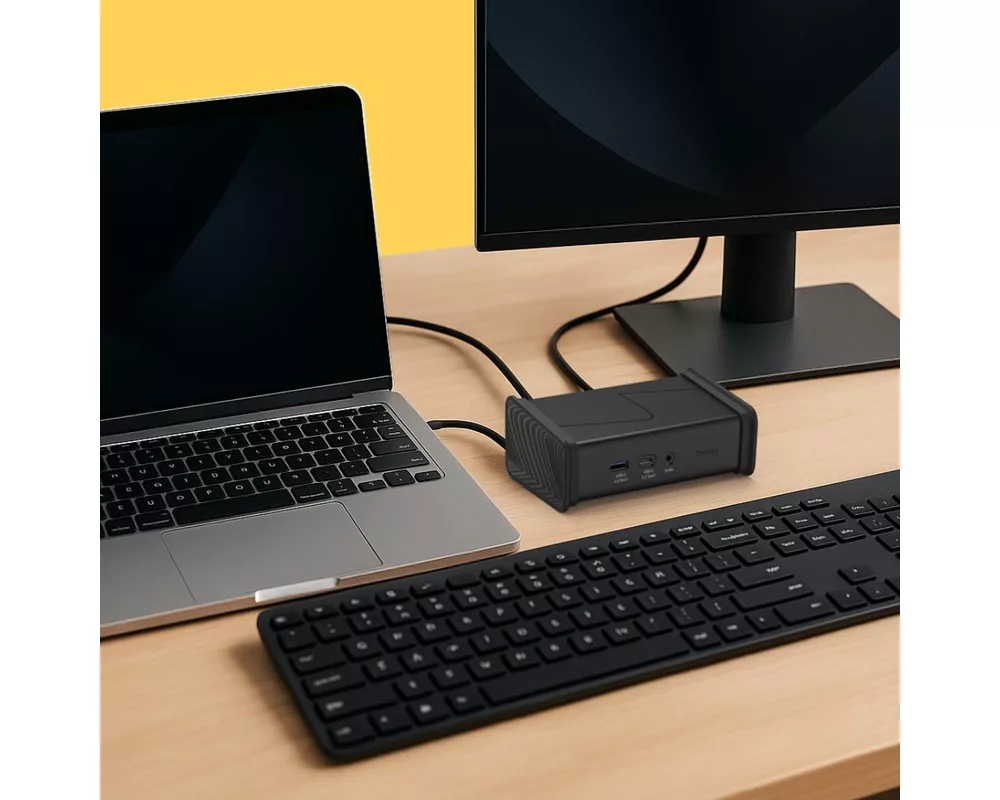 Докинг станция HAMA Докинг станция USB-C "Connect2Office Black", 9 порта, 2x HDMI™, USB-A, USB-C, LAN 5