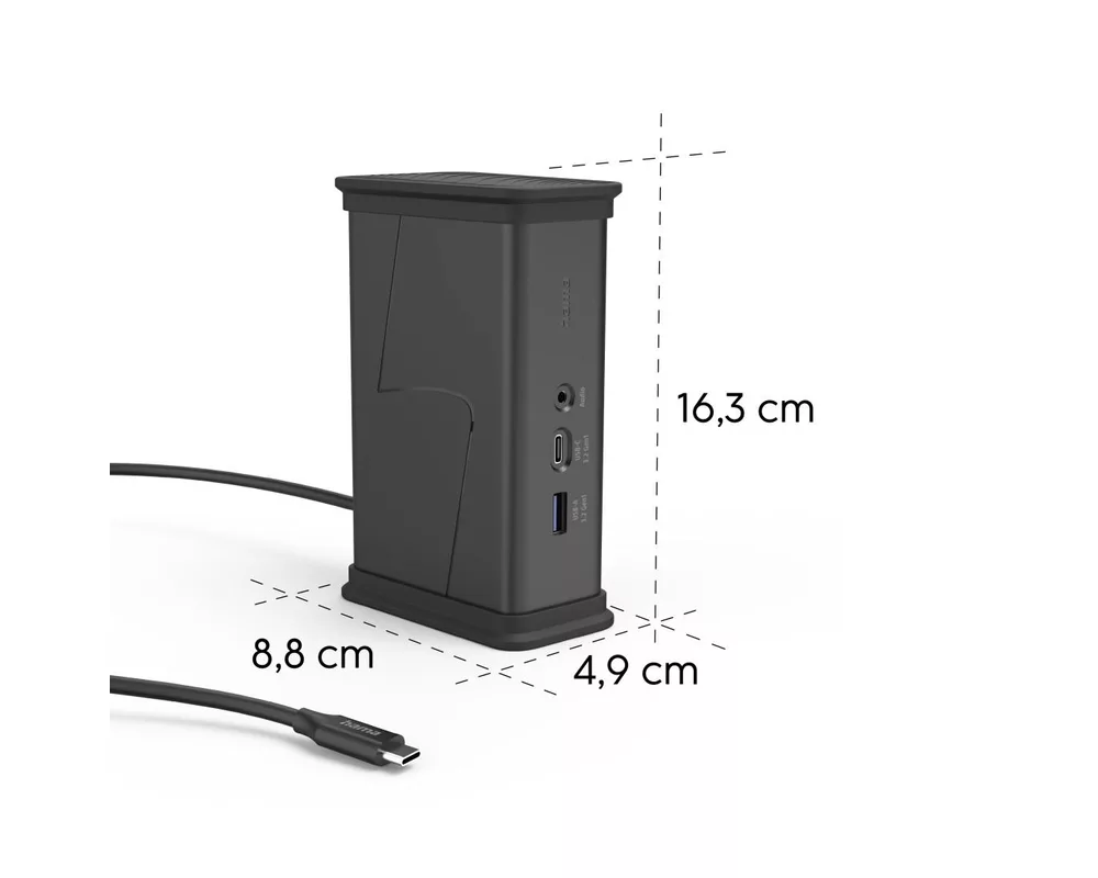 Докинг станция HAMA Докинг станция USB-C "Connect2Office Black", 9 порта, 2x HDMI™, USB-A, USB-C, LAN 11