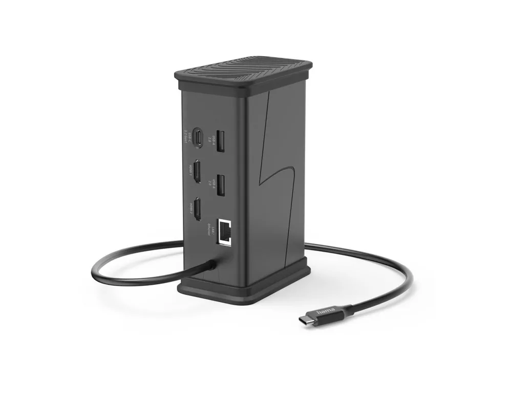 Докинг станция HAMA Докинг станция USB-C "Connect2Office Black", 9 порта, 2x HDMI™, USB-A, USB-C, LAN 7