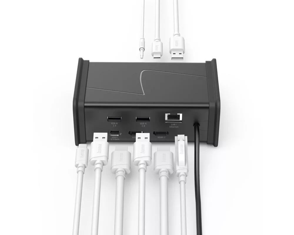 Докинг станция HAMA Докинг станция USB-C "Connect2Office Black", 9 порта, 2x HDMI™, USB-A, USB-C, LAN 3