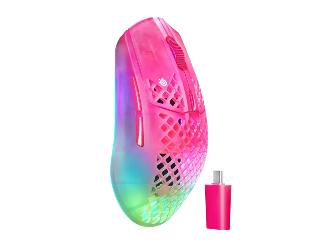 Мишка Геймърска мишка SteelSeries Aerox 3 Wireless Gen 2 - Magenta Haze 2