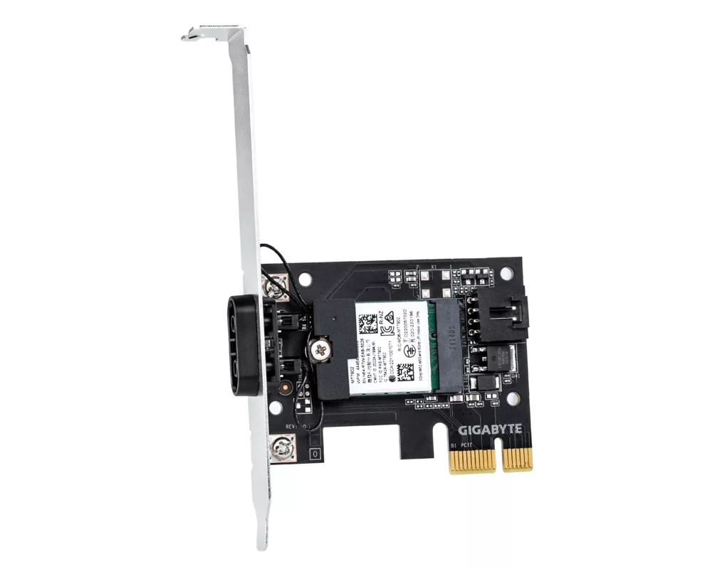 Мрежова карта Безжична карта GIGABYTE GC-WIFI6E MediaTek MT7902 WIFI 6Е 2x2 802.11ax, Bluetooth 5.2 3