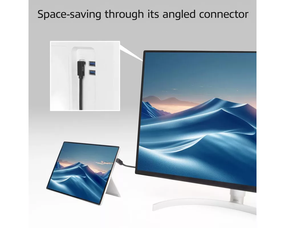 Кабел ACT Кабел USB-C - USB-C, 2м, 10Gbps 60W, ъглов нагоре/надолу 3