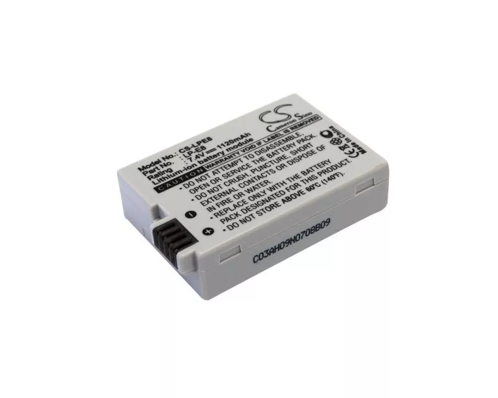 Батерия за фотоапарат и камкордер Батерия за апарат Cameron Sino LP-E8, 7.4V, 1120mAh, Canon EOS Rebel T2i, T3i, T4i, T5i, EOS 600D, 550D, 650D, 700D, Kiss X5, X4, X6 2