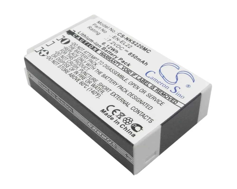 Батерия за фотоапарат и камкордер Батерия  за камера NIKON J4/S2 EN-EL22  CS-NKS220MC 3,8V 3000mAh  CAMERON SINO 3