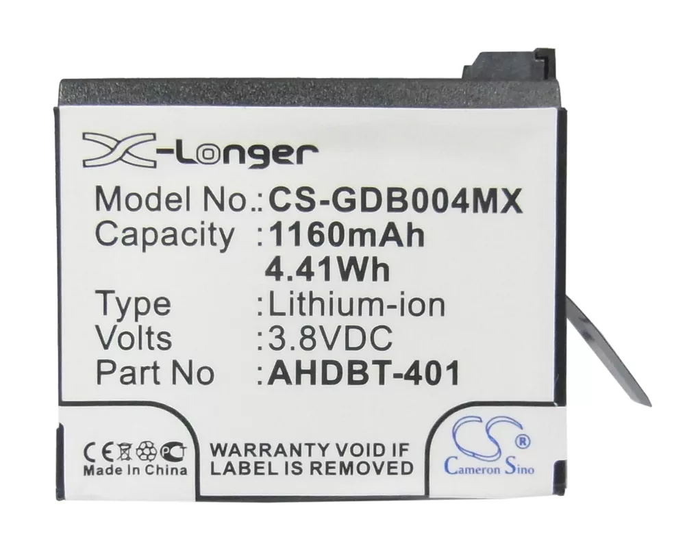 Батерия за фотоапарат и камкордер Батерия за камера GOPRO Hero 4; HERO 4 Plus  AHDBT-401  3,8V 1160mAh   LIIon Cameron Sino 5