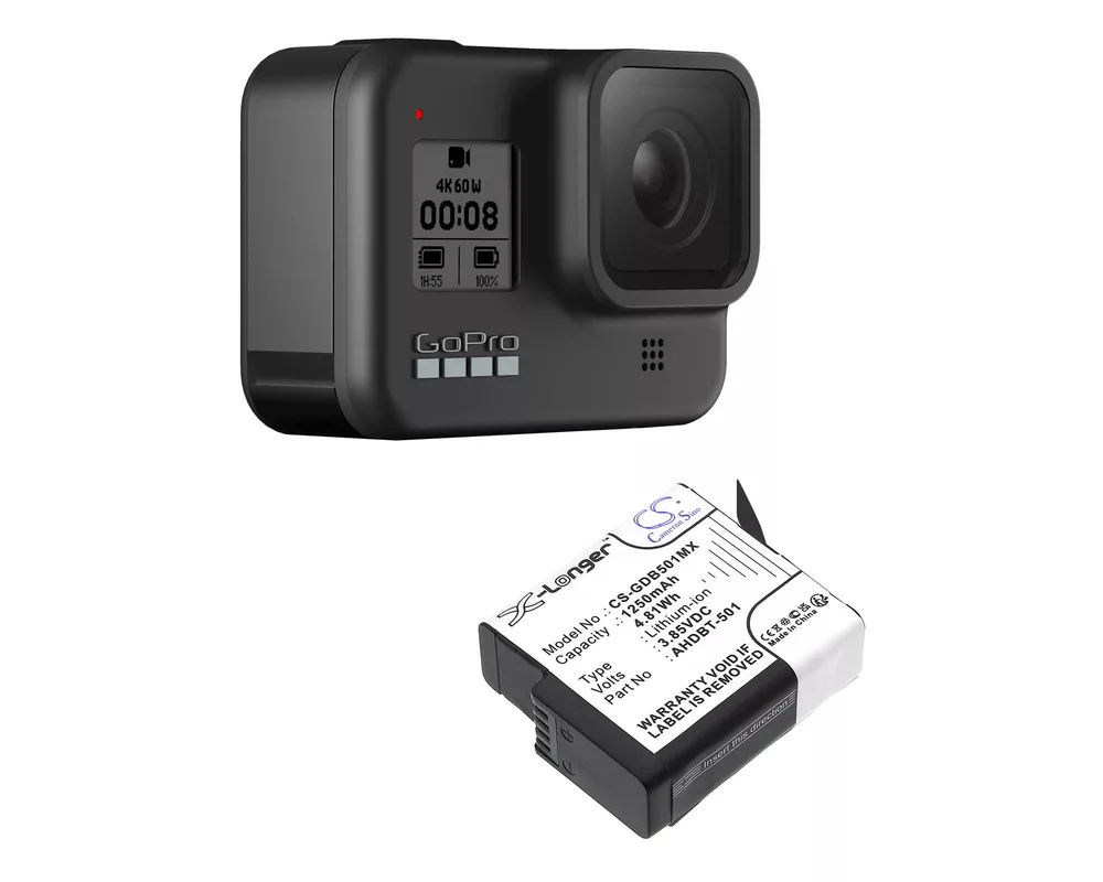 Батерия за фотоапарат и камкордер Батерия за камера GOPRO Hero 5; Hero 6; Hero 7; Hero 8   AHDBT-501  3,85V 1250mAh   LIIon Cameron Sino 2