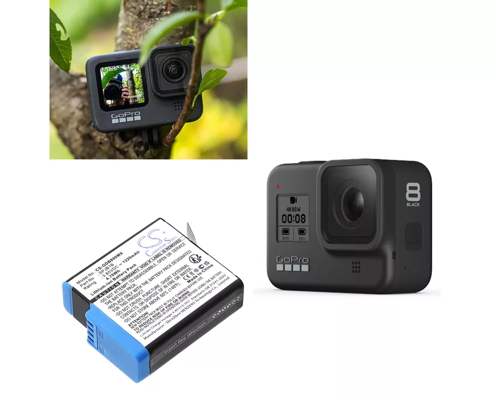 Батерия за фотоапарат и камкордер Батерия за камера GOPRO Hero 5; HERO 6; Hero 7; Hero 8  AABAT-001  3,85V 1220mAh   LIIon Cameron Sino 2