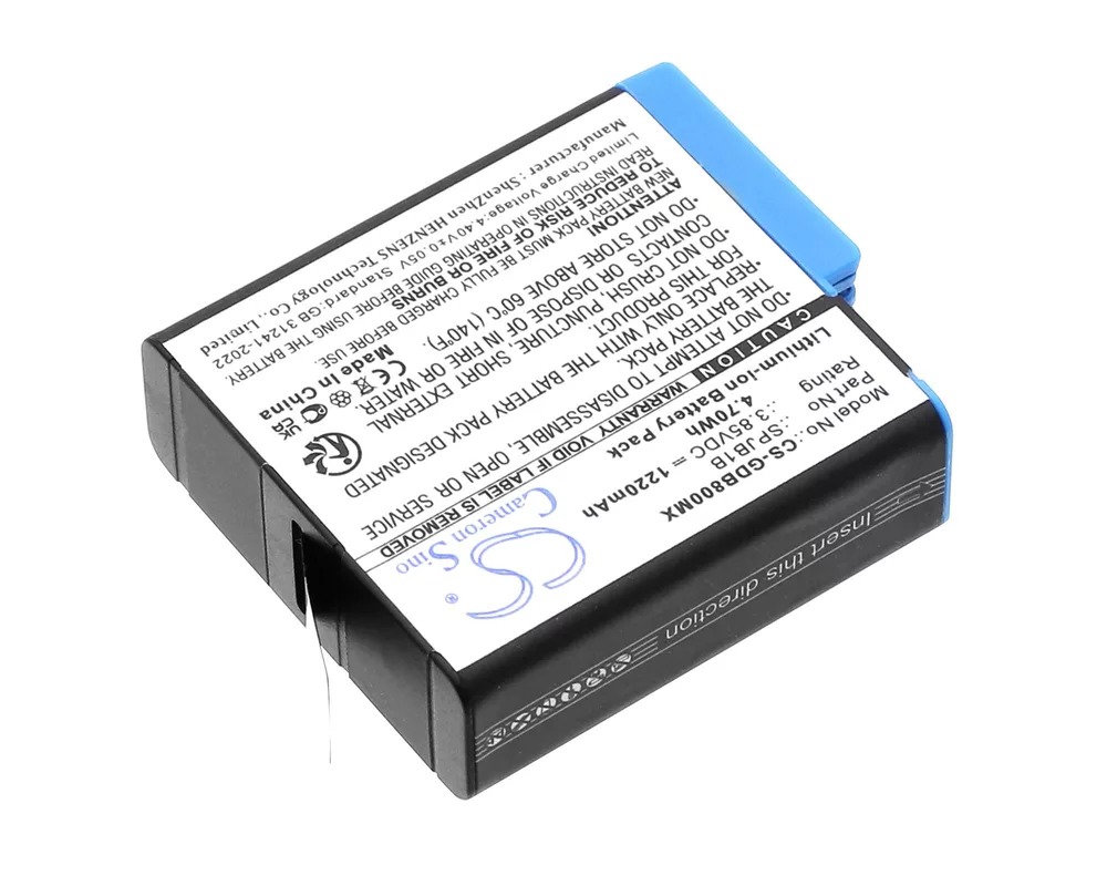 Батерия за фотоапарат и камкордер Батерия за камера GOPRO Hero 5; HERO 6; Hero 7; Hero 8  AABAT-001  3,85V 1220mAh   LIIon Cameron Sino 4