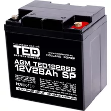  Оловна батерия AGM  12V / 26 Ah/28,5Ah  - 166 / 176 / 125mm терминал F13(M5) TED ELECTRIC 904072 TED-12V-26AH на топ цена - PIC.bg