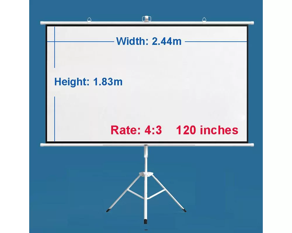Екран Екран на стойка  ESTILLO 244 х 183 см,120", бял, с черна рамка, 4:3, 11 кг 3