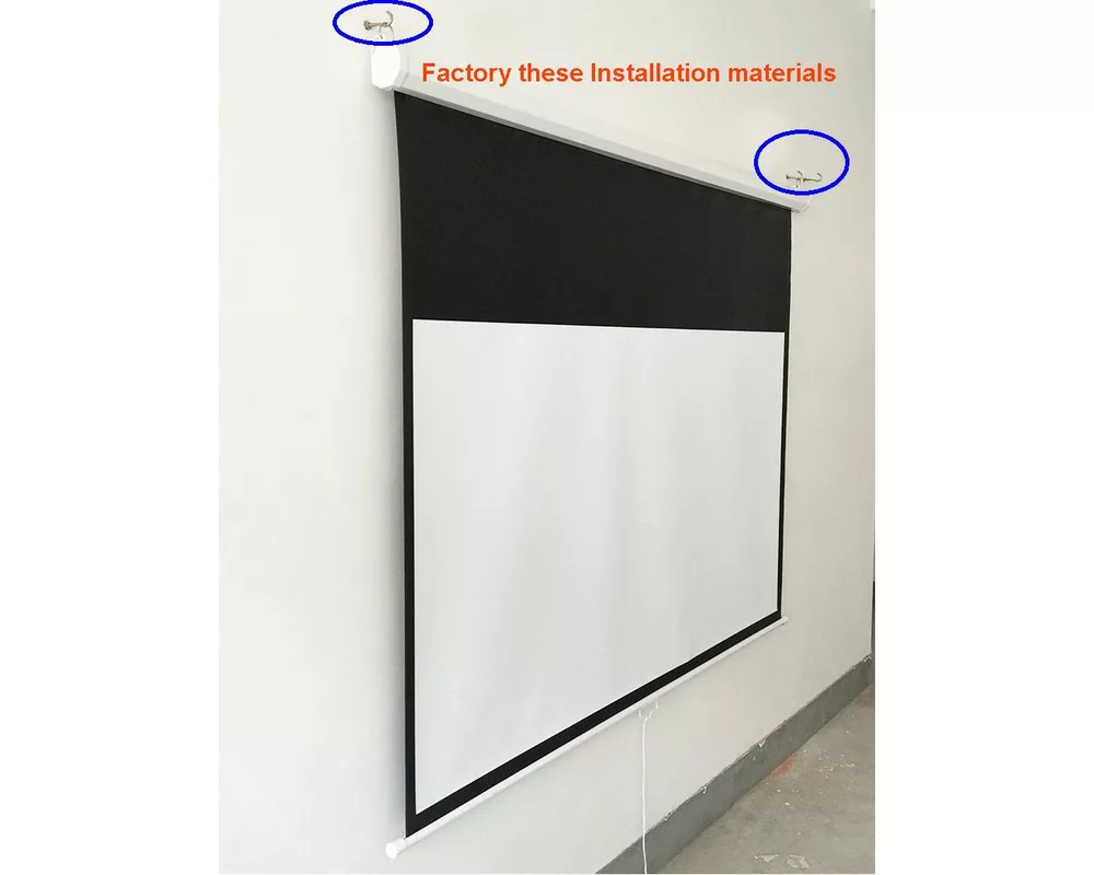 Екран Estillo Екран за стена 240x240 см, бял, черна рамка, 11кг 2