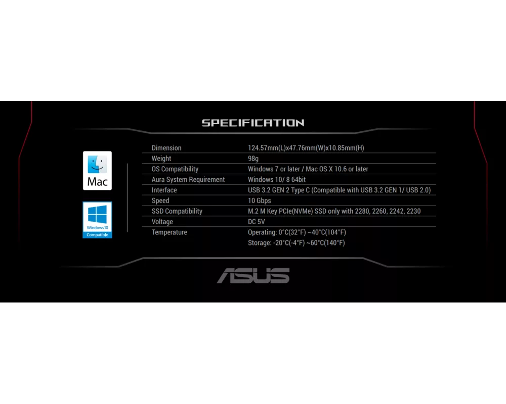 Аксесоар за съхранение Чекмедже за SSD ASUS ROG Strix Arion Lite, Черен 4