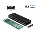 Аксесоар за съхранение Външно чекмедже Delock за M.2 NVMe PCIe или SATA SSD, USB-C 3.2 Gen 2 3
