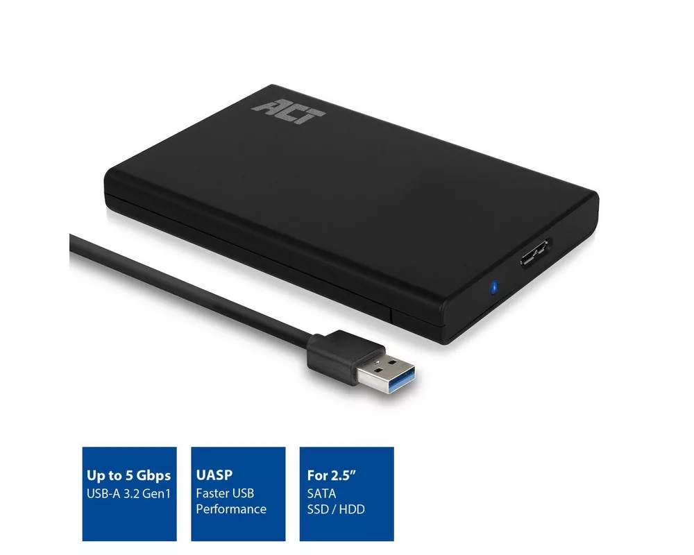 Аксесоар за съхранение Чекмедже за твърд диск ACT AC1215, 2.5", USB 3.0, Черен 5