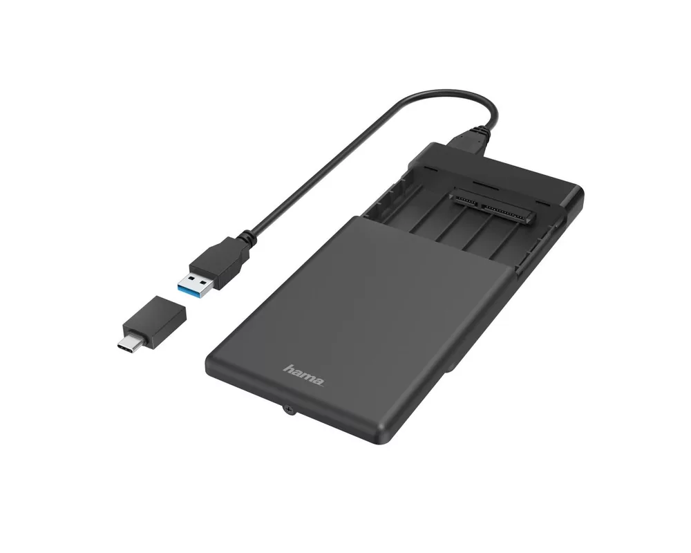 Аксесоар за съхранение Чекмедже за твърд диск HAMA, 2.5", SSD, HDD, USB 3.2 Gen 1, SATA III, Черен 2