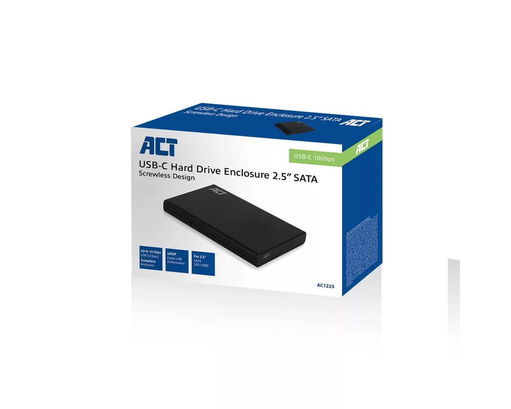 Аксесоар за съхранение Чекмедже за твърд диск ACT AC1225, SATA, 2.5", USB-C 3.2 Gen2, Черен 5