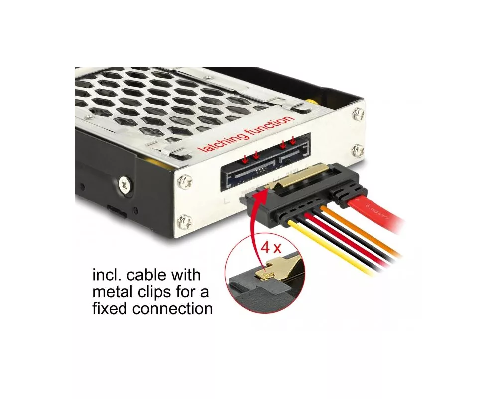 Аксесоар за съхранение Преносимо чекмедже Delock 3.5″, За 1 x 2.5″ SATA / SAS HDD / SSD, Защита от вибрации 4