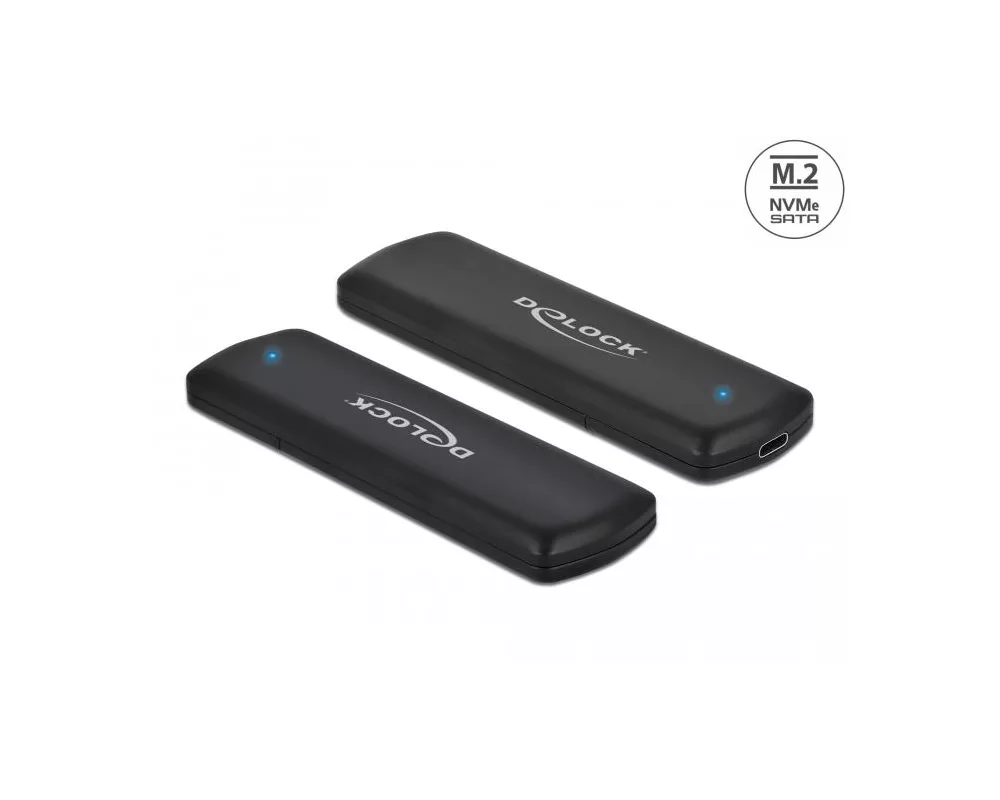 Аксесоар за съхранение Външно чекмедже Delock, За M.2 NVMe PCIe / SATA SSDD, USB-C 2