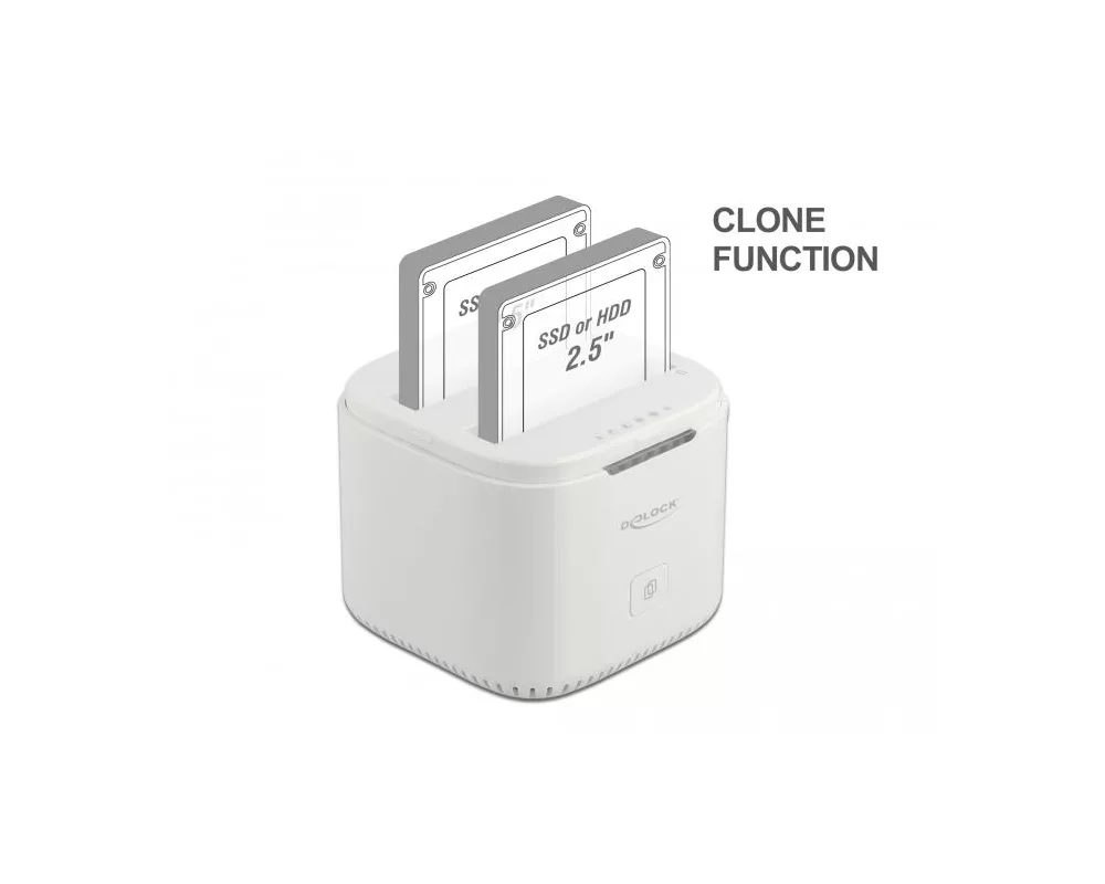 Аксесоар за съхранение Станция Delock USB-C, За 2 x 2.5″ SATA HDD / SSD, Клониране 4