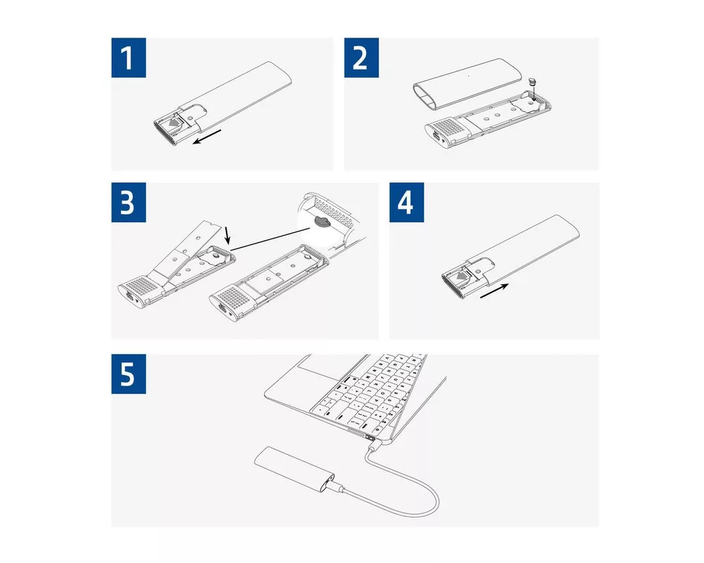 Аксесоар за съхранение Чекмедже за диск ACT  AC1615, USB-C M.2 NVMe / PCIe SSD 5